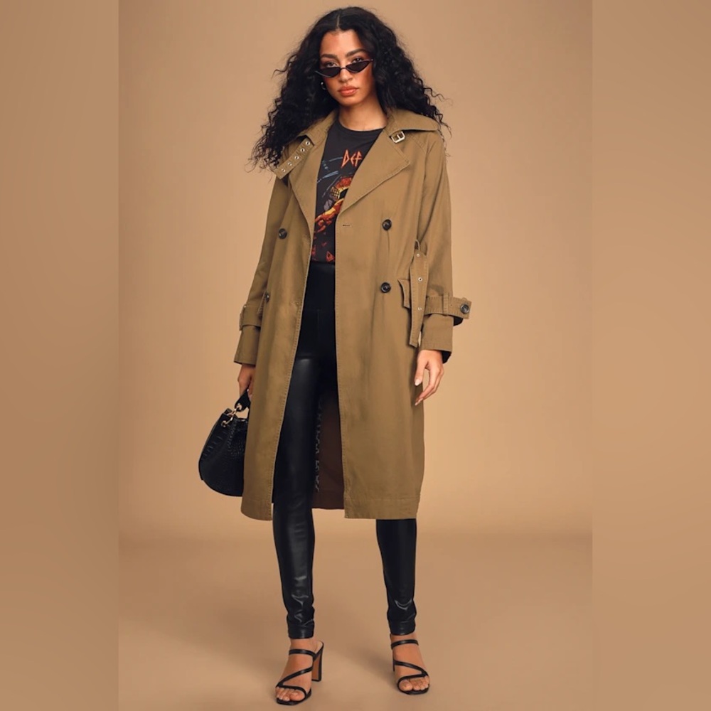 Avec les fills cotton trench coat size large missing belt